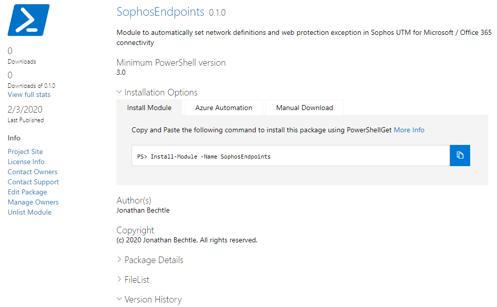 Auto Update Sophos UTM with Microsoft Endpoints